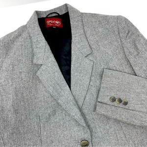 Vintage Sassoon Paris New‎ York Gray Tweed Blazer Wool Blend  Sz. 14/15 Cropped
